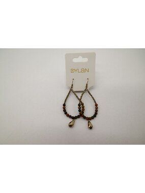 NWT Dylan Jewelry Giada Unakite Weathered Brass Tone Dangle Beaded Earrings